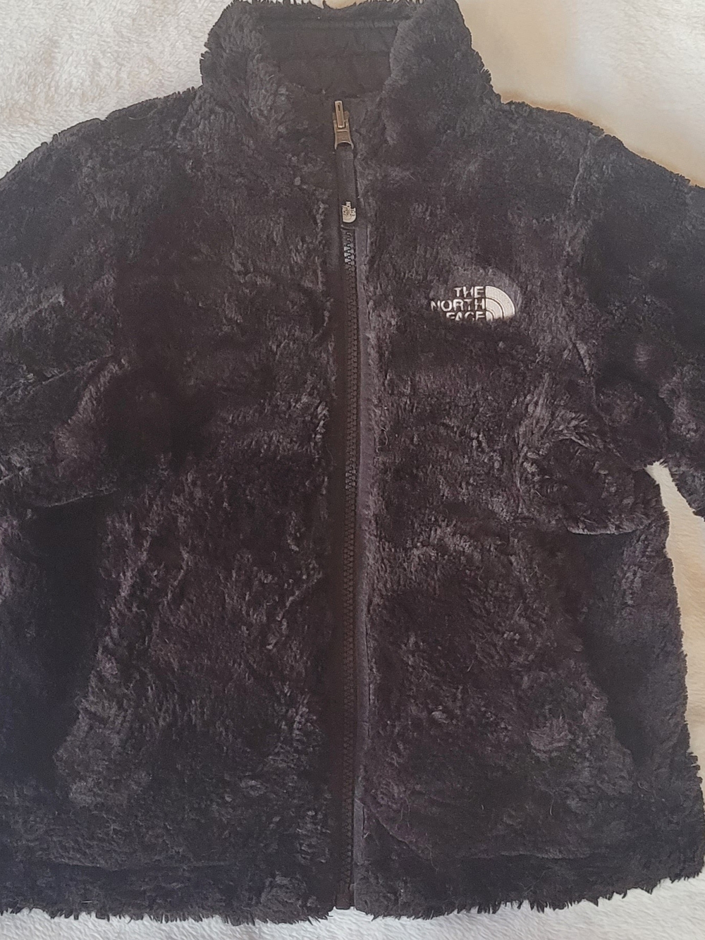 The North Face Kids Black Reversible Puffer/Faux Fur Coat